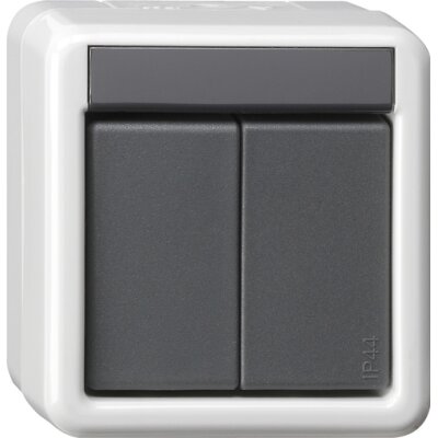 GIRA Taster-BA 2-fach 2-Punkt KNX WG AP Grau