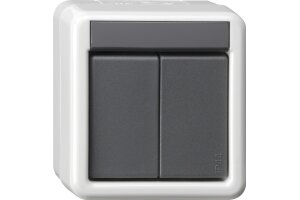 GIRA Taster-BA 2-fach 2-Punkt KNX WG AP Grau