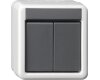 GIRA Taster-BA 2-fach 2-Punkt KNX WG AP Grau