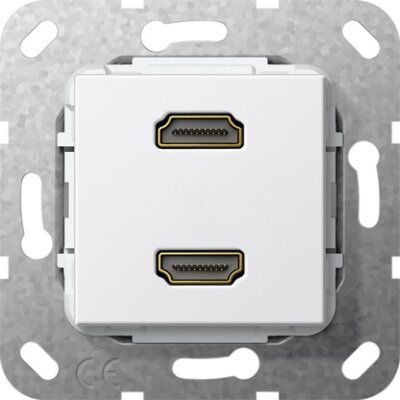 GIRA HDMI 2-fach Kpl. Einsatz Reinweiß