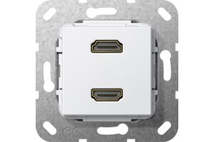 GIRA HDMI 2-fach Kpl. Einsatz Reinweiß