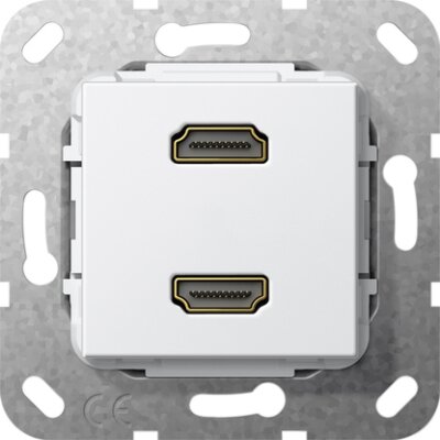 GIRA HDMI 2-fach K-Peitsche Einsatz Reinweiß