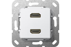 GIRA HDMI 2-fach K-Peitsche Einsatz Reinweiß