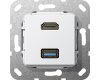 GIRA HDMI USB 3.0 A K-Peitsche Einsatz Reinweiß