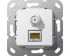 GIRA MJ RJ45 Cat.6A 10 Gbit SAT-F-Buchse Kpl. Einsatz Reinweiß