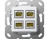 GIRA MJ RJ45 Cat.6A 10 Gbit 4-fach Einsatz Reinweiß