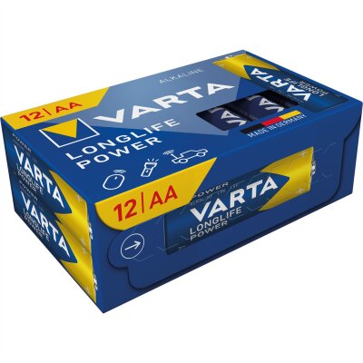 Mignon-Batterie VARTA Longlife Power Alkaline 1,5V Typ AA/LR6 12er-Pack