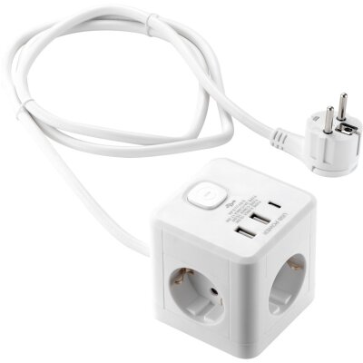 Tischsteckdose McPower BW-64 3x Steckdose 2xUSB-A 1xUSB-C PD20W