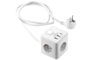 Tischsteckdose McPower BW-64 3x Steckdose 2xUSB-A 1xUSB-C...