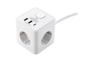 Tischsteckdose McPower BW-64 3x Steckdose 2xUSB-A 1xUSB-C PD20W