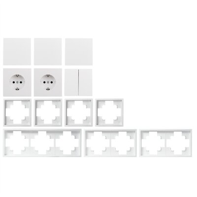 Schalter und Steckdosen Set McPower Shallow Flur 13-teilig weiß