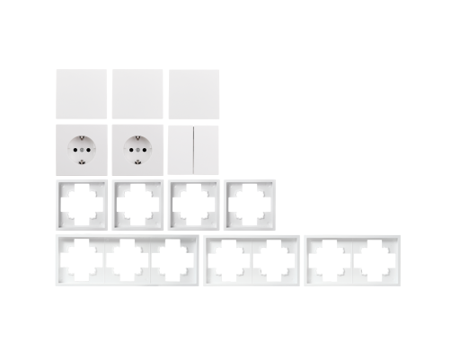 Schalter und Steckdosen Set McPower Shallow Flur 13-teilig weiß