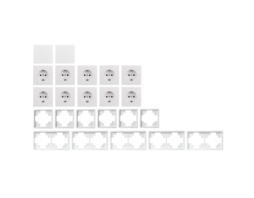 Schalter und Steckdosen Set McPower Shallow Niveau 23-teilig weiß