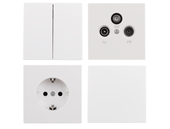 Schalter und Steckdosen Set McPower Shallow Komfort 23-teilig weiß