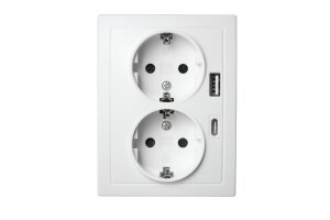 Schutzkontakt-Steckdose McPower Flair 2-fach 250V~/16A...
