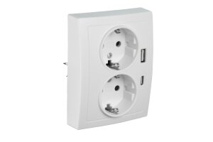 Schutzkontakt-Steckdose McPower Flair 2-fach 250V~/16A...