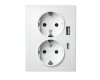 Schutzkontakt-Steckdose McPower Flair 2-fach 250V~/16A USB-A+C PD20W weiß