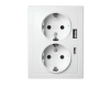 Schutzkontakt-Steckdose McPower Flair 2-fach 250V~/16A USB-A+C PD20W weiß
