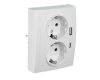 Schutzkontakt-Steckdose McPower Flair 2-fach 250V~/16A USB-A+C PD20W weiß
