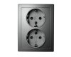 Schutzkontakt-Steckdose McPower Flair 2-fach 250V~/16A anthrazit