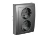 Schutzkontakt-Steckdose McPower Flair 2-fach 250V~/16A anthrazit