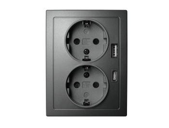 Schutzkontakt-Steckdose McPower Flair 2-fach 250V~/16A...