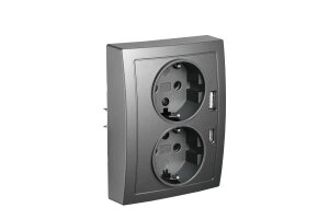 Schutzkontakt-Steckdose McPower Flair 2-fach 250V~/16A...