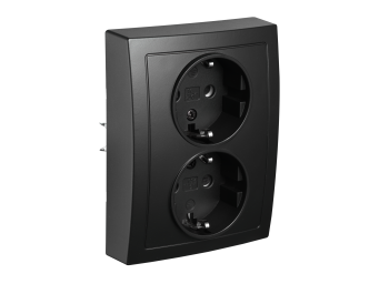 Schutzkontakt-Steckdose McPower Flair 2-fach 250V~/16A matt schwarz