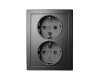 Schutzkontakt-Steckdose McPower Flair 2-fach 250V~/16A matt schwarz