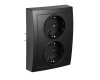 Schutzkontakt-Steckdose McPower Flair 2-fach 250V~/16A matt schwarz