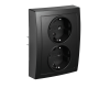 Schutzkontakt-Steckdose McPower Flair 2-fach 250V~/16A matt schwarz