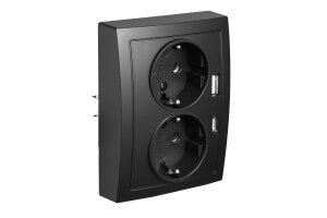 Schutzkontakt-Steckdose McPower Flair 2-fach 250V~/16A...