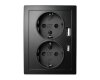 Schutzkontakt-Steckdose McPower Flair 2-fach 250V~/16A USB-A+C PD20W schwarz