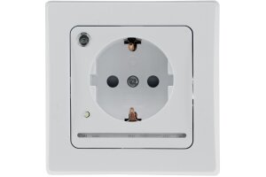 DELPHI Schutzkontakt-Steckdose mit LED weiß, 250V~/...
