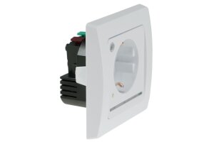 DELPHI Schutzkontakt-Steckdose mit LED weiß, 250V~/ 16A, Licht mit Sensor