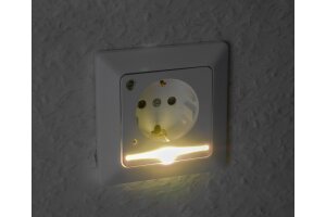 DELPHI Schutzkontakt-Steckdose mit LED weiß, 250V~/ 16A, Licht mit Sensor