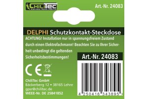 DELPHI Schutzkontakt-Steckdose mit LED weiß, 250V~/ 16A, Licht mit Sensor