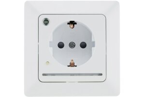 MILOS Schutzkontakt-Steckdose mit LED weiß, 250V~/...