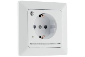 MILOS Schutzkontakt-Steckdose mit LED weiß, 250V~/...