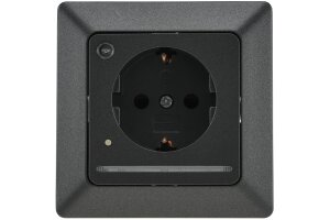 MILOS Schutzkontakt-Steckdose mit LED anthrazit, 250V~/...