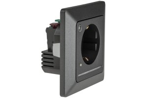 MILOS Schutzkontakt-Steckdose mit LED anthrazit, 250V~/ 16A, Licht mit Sensor