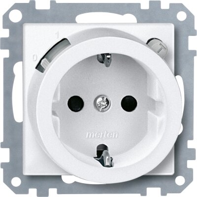 Merten 232819 FI-SCHUKO-Sicherheitssteckdosen-Einsatz mit BRS System M