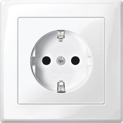 Merten MEG2300-1419 SCHUKO-Steckdose mit voller Abdeckplatte System M