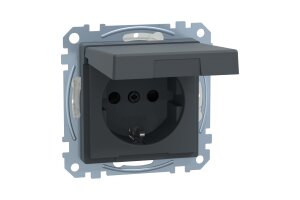 Merten MEG2310-0414 SCHUKO-Steckdose mit Klappdeckel...