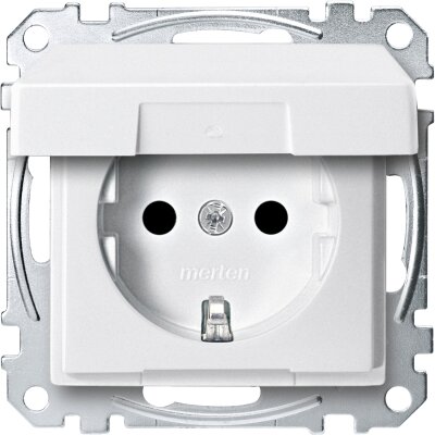 Merten MEG2310-0419 SCHUKO-Steckdose mit Klappdeckel System M polarweiß