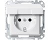 Merten MEG2310-0419 SCHUKO-Steckdose mit Klappdeckel System M polarweiß