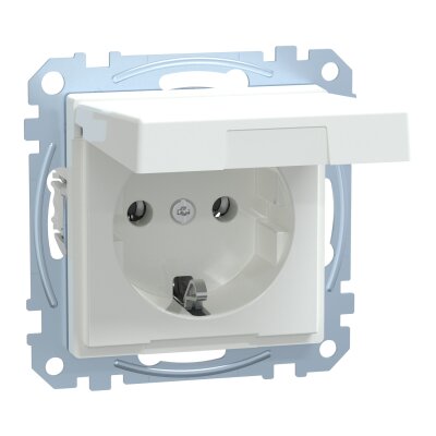 Merten MEG2311-0325 SCHUKO-Steckdose mit Klappdeckel System M Steckklemmen