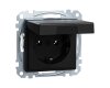 Merten MEG2311-0403 SCHUKO-Steckdose mit Klappdeckel System M schwarz matt