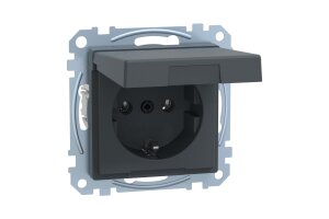Merten MEG2311-0414 SCHUKO-Steckdose mit Klappdeckel...
