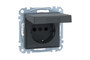 Merten MEG2314-0414 SCHUKO-Steckdose mit Klappdeckel...